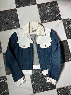 Levi's Two-Tone White and Dark Blue Denim Jacket